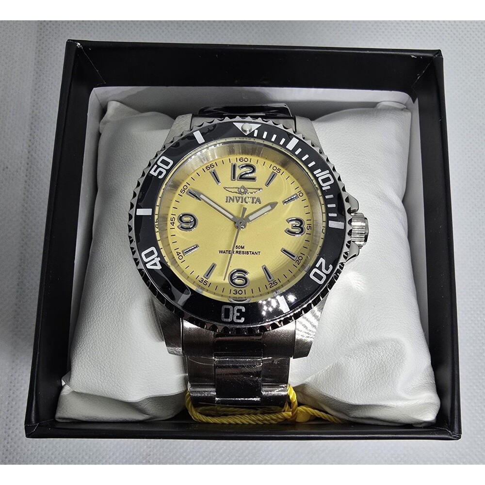 Invicta Specialty Rowan Men's Watch 40mm Black Yellow Silver 49345 Brand New